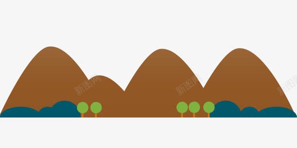 扁平卡通山脉png免抠素材_新图网 https://ixintu.com 卡通 山脉 扁平 扁平山