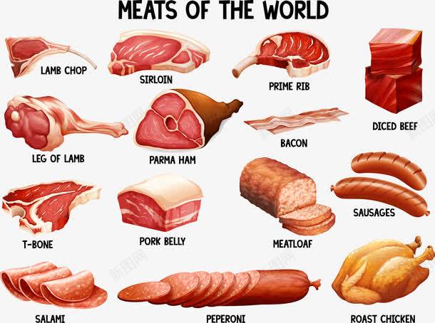 肉食矢量图eps免抠素材_新图网 https://ixintu.com 猪肉 肉食 矢量图