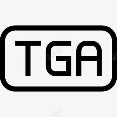 TGA文件类型符号的圆角矩形中风图标图标