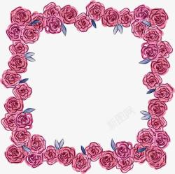 欧风边框粉粉红色玫瑰花边框高清图片