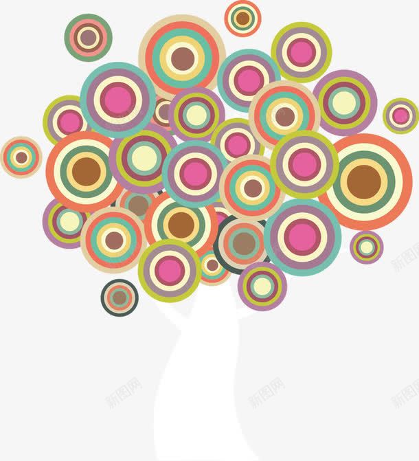 卡通手绘树创意圈圈png免抠素材_新图网 https://ixintu.com 创意 卡通 圈圈 手绘 树