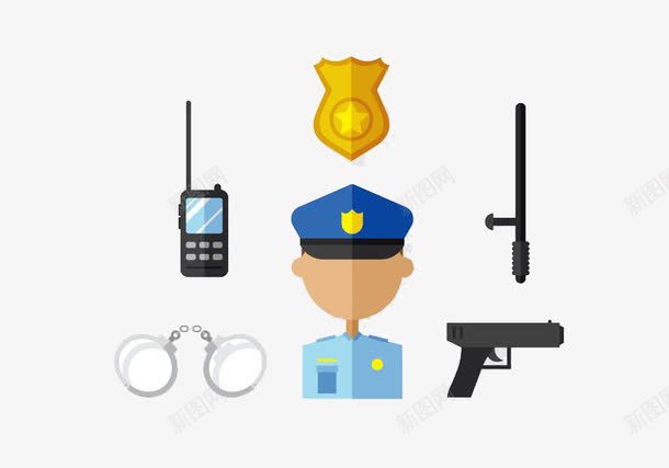 警察手铐枪png免抠素材_新图网 https://ixintu.com 手铐 枪 警察