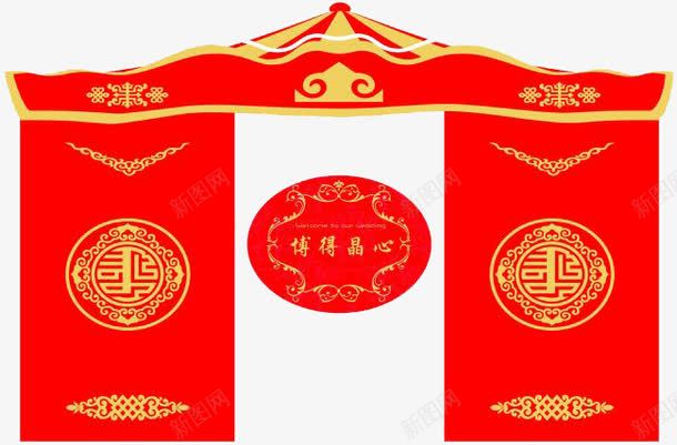 蒙古拱门红色花纹png免抠素材_新图网 https://ixintu.com 喜庆 拱门 红色 花纹 蒙古花纹