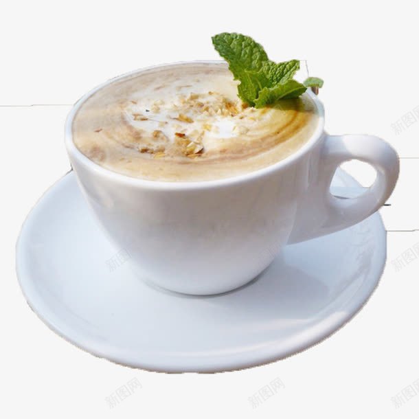 一杯咖啡png免抠素材_新图网 https://ixintu.com 咖啡 底盘 白色 绿色
