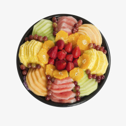 水果器皿圆形水果托盘黑色款高清图片