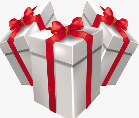 三个礼物盒png免抠素材_新图网 https://ixintu.com 白色 礼物盒 节日素材 蝴蝶结 装饰素材