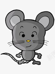 卡通老鼠png免抠素材_新图网 https://ixintu.com 动物 卡通 可爱 灰色 老鼠