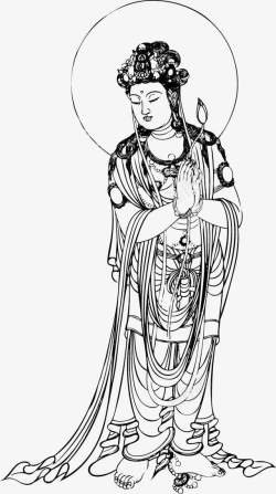 白描观世音佛像2高清图片