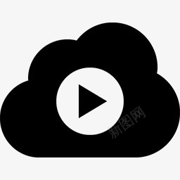 云视频黑色的cloudicons图标图标