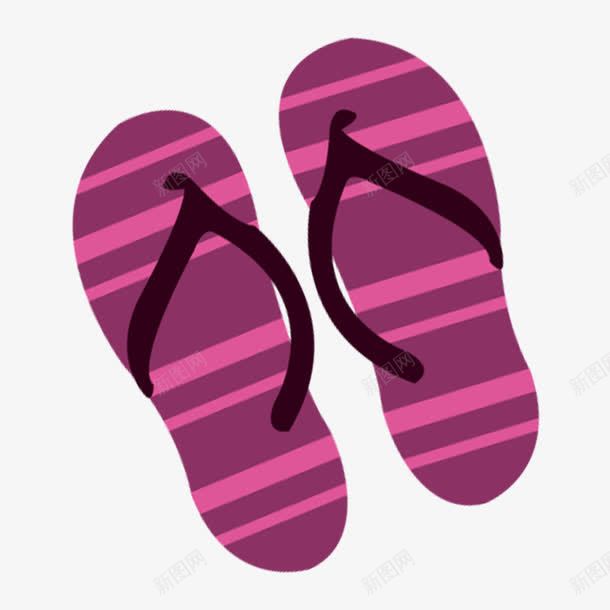 紫色人字拖png免抠素材_新图网 https://ixintu.com 人字拖 夏季 手绘 拖鞋 沙滩 紫色的 鞋子