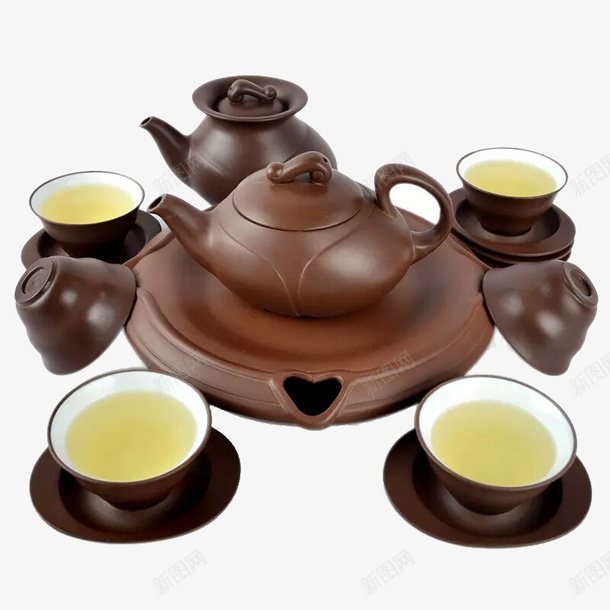 有茶的茶杯和茶壶png免抠素材_新图网 https://ixintu.com 产品实物 功夫茶 茶具 茶壶
