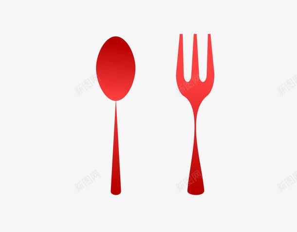 勺子与叉子png免抠素材_新图网 https://ixintu.com 勺子 叉子 红色