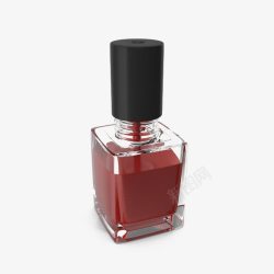 透明玻璃瓶红色指甲油素材