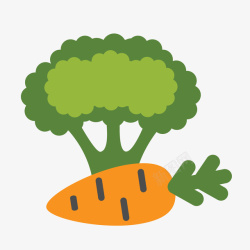扁平营养蔬菜胡萝卜矢量图素材