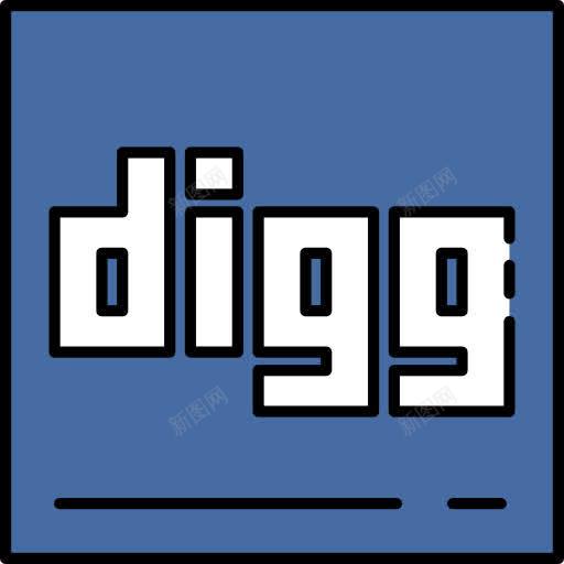 Digg图标png_新图网 https://ixintu.com Digg 技术 标志 标识 理性科学 社交媒体 社交网络