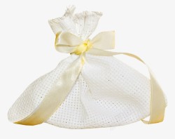 黄色蝴蝶结装饰的布袋子素材
