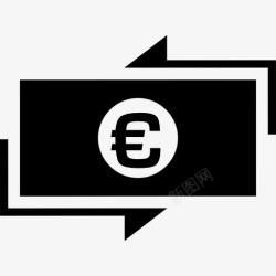 欧元价值欧元钞票在图标高清图片