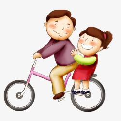 父女骑自行车骑自行车的父女高清图片