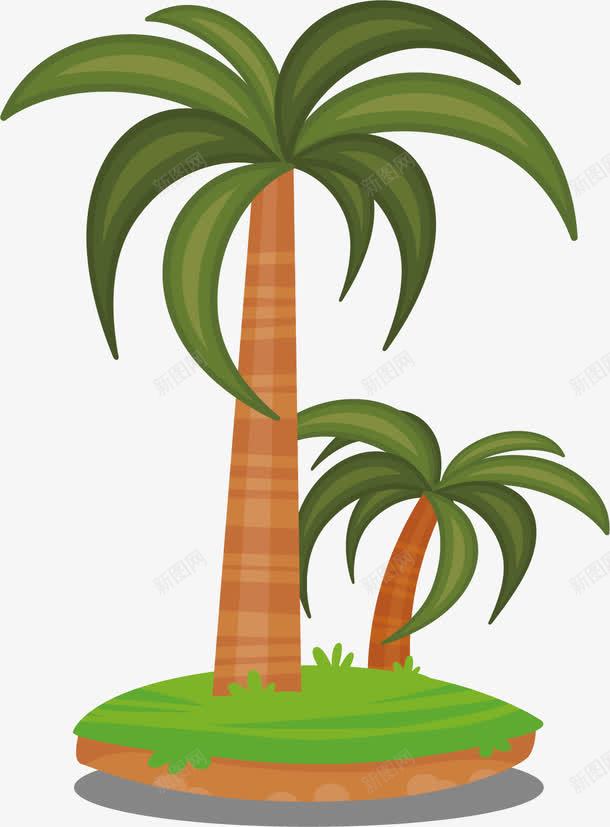 海南椰子树png免抠素材_新图网 https://ixintu.com 卡通人物 椰子树 水彩画 肖像画 装饰图案
