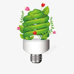 绿色环保电灯素材