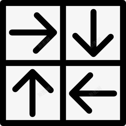 四箭法在不同的方向图标png_新图网 https://ixintu.com 四 广场 广场方向 指点方向 箭