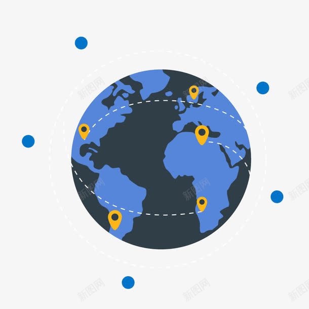 蓝色地球标记地点图标png_新图网 https://ixintu.com 地点 地球 标记 蓝色 蓝色地球