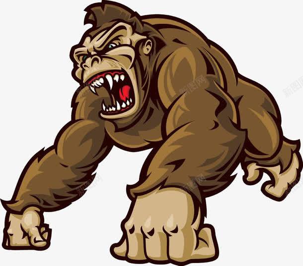 愤怒的猿人png免抠素材_新图网 https://ixintu.com 卡通 愤怒的 猿人 生气的猿人