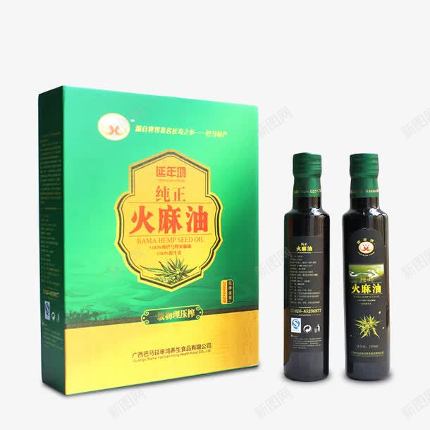 延年鸿火麻油png免抠素材_新图网 https://ixintu.com 产品实物 包装 绿色健康 食用油