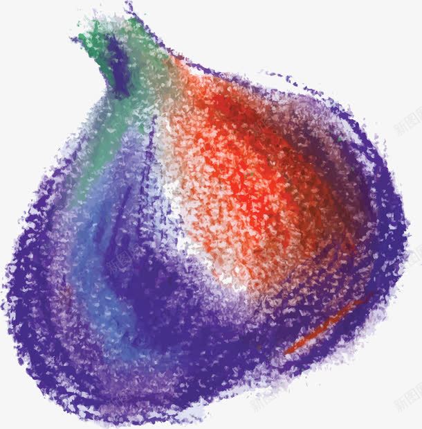 手绘洋葱png免抠素材_新图网 https://ixintu.com 精美 紫色 蔬菜 蜡笔