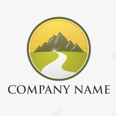 圆形山峰logo创意图标图标