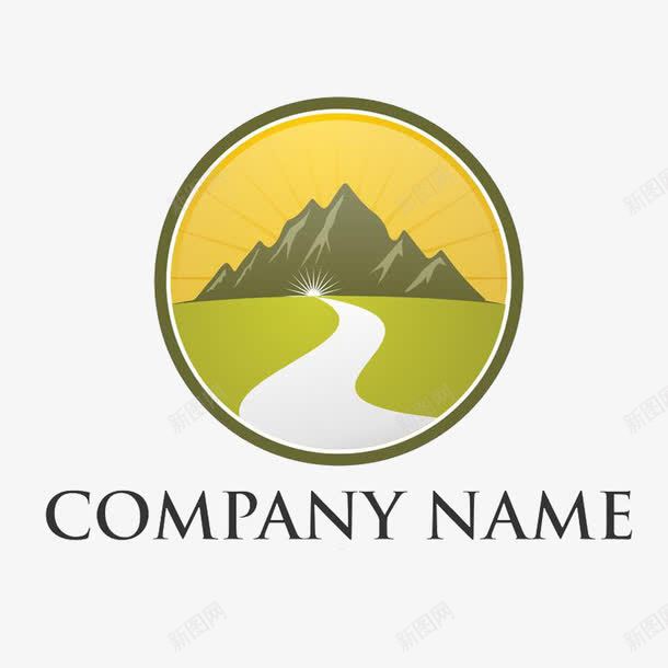 圆形山峰logo创意图标png_新图网 https://ixintu.com 创意 圆形 山峰logo 暖色