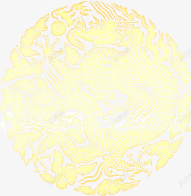 龙png免抠素材_新图网 https://ixintu.com 圆盘龙剪影