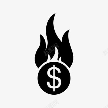燃烧的美元符号图标图标