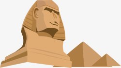 埃及金字塔狮身人面矢量图素材
