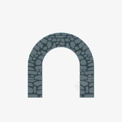 灰色石墙拱门素材