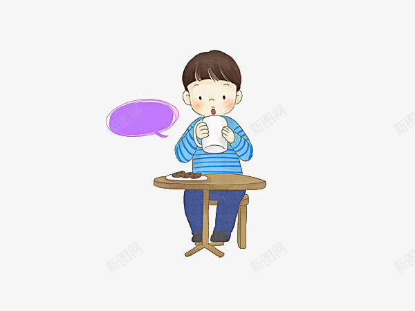 吃饭的小孩png免抠素材_新图网 https://ixintu.com png图形 png装饰 人物 卡通 小孩 装饰 食物
