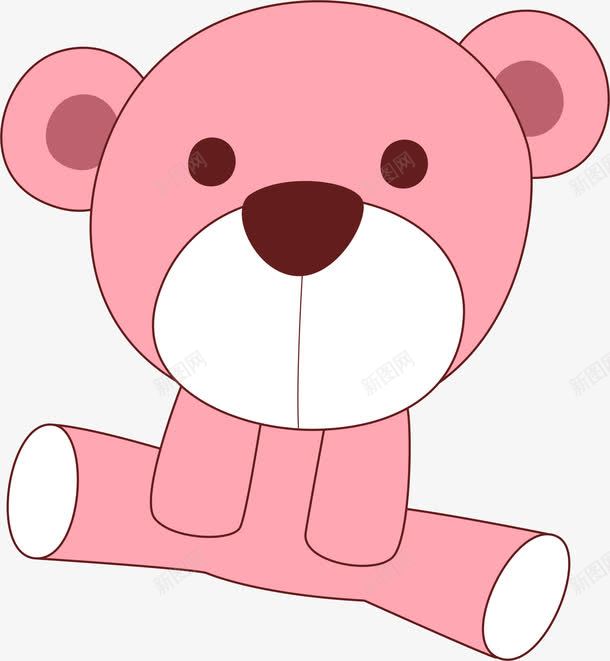 粉色玩具熊png免抠素材_新图网 https://ixintu.com AI 儿童 卡通 手绘 玩具 玩具熊 粉色 线条