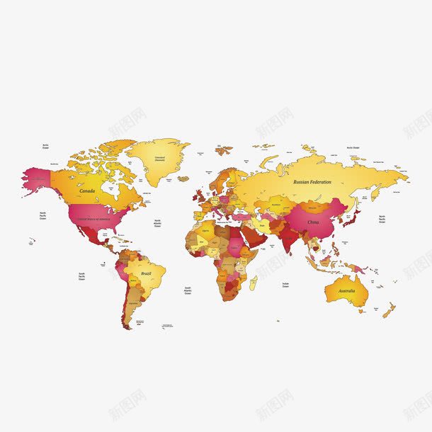 金色世界地图png免抠素材_新图网 https://ixintu.com 世界地图 素材 金色