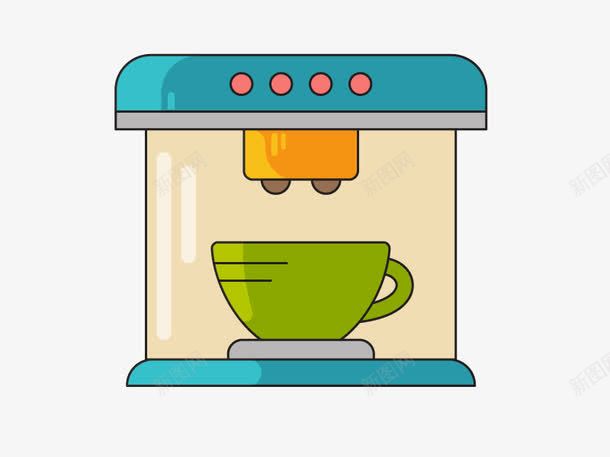 咖啡机png免抠素材_新图网 https://ixintu.com 卡通 咖啡机
