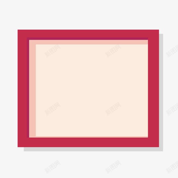 红色简易矩形相框png免抠素材_新图网 https://ixintu.com 相框 矩形 简易 红色
