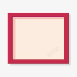 红色简易矩形相框素材