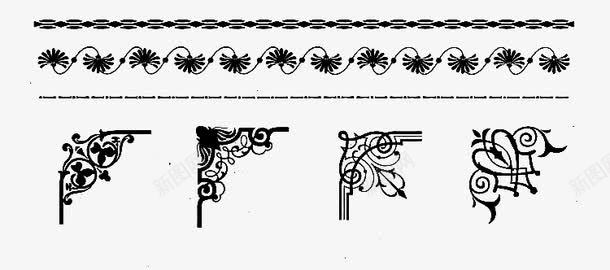 分隔线png免抠素材_新图网 https://ixintu.com 分隔线 欧式花纹 装饰线条 角标