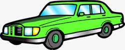 绿色卡通小汽车车窗素材
