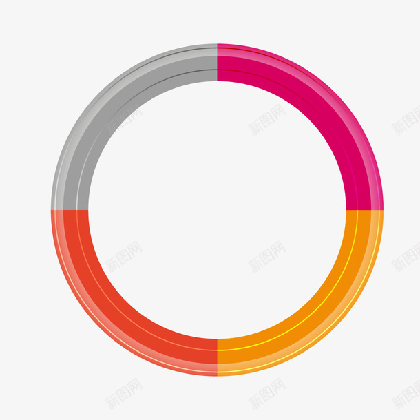 彩色圆环红黄渐变矢量图ai免抠素材_新图网 https://ixintu.com 圆环 彩色 渐变 红黄 矢量图