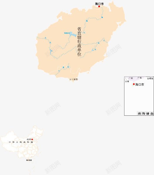 海南地图png免抠素材_新图网 https://ixintu.com 图片 地图 海南 素材