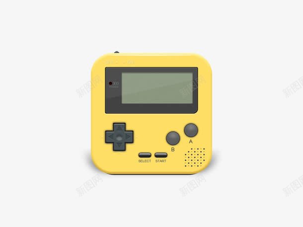 黄色游戏机png免抠素材_新图网 https://ixintu.com 游戏机 玩具 童年 黄色
