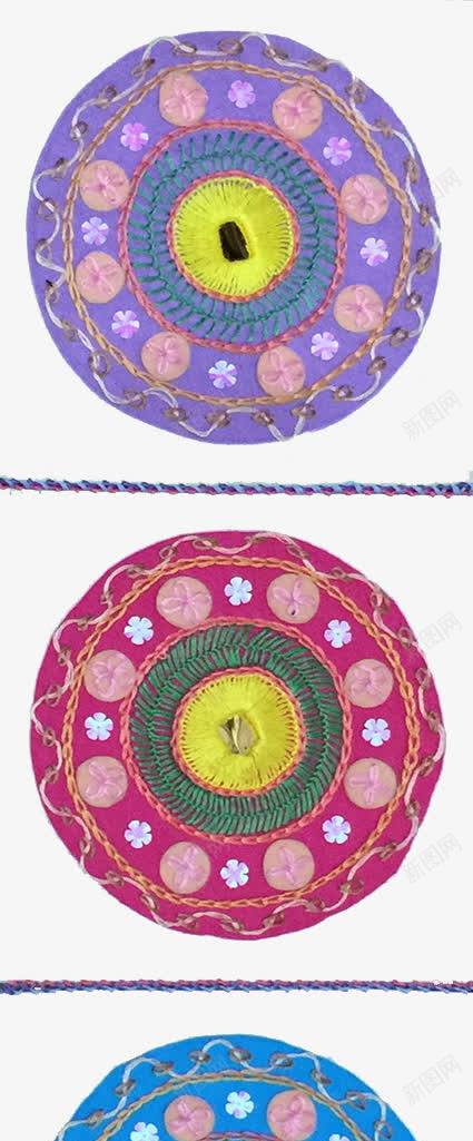 手工刺绣png免抠素材_新图网 https://ixintu.com 刺绣 紫色的圆垫 绣花图片 美丽的绣花图案