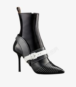 黑色创意黑色质感的的高跟皮鞋素材