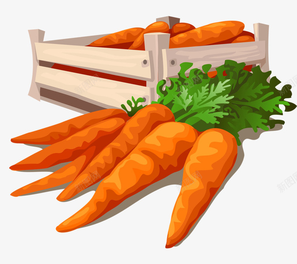 卡通蔬菜png免抠素材_新图网 https://ixintu.com 卡通 胡萝卜 胡萝卜叶 蔬菜