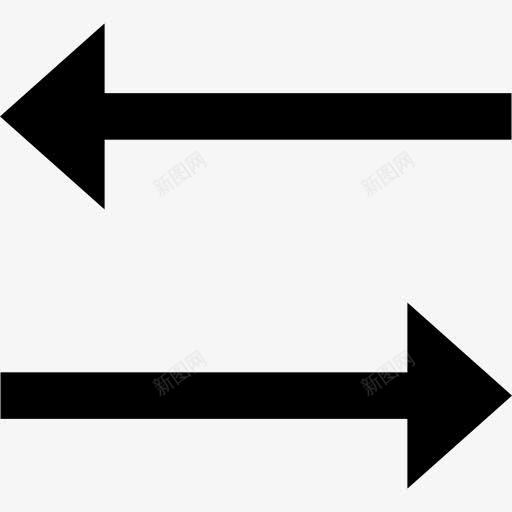 两个相反的水平直线图标png_新图网 https://ixintu.com 两 两箭 水平 清晰的图标 相反 符号 箭 箭箭相反